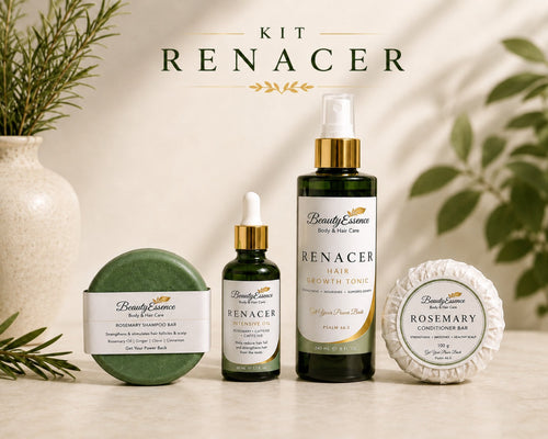 KIT RENACER with Rosemary Shampoo Bar, Intensive Oil, new green Hair Growth Tonic bottle and Rosemary Conditioner Bar
